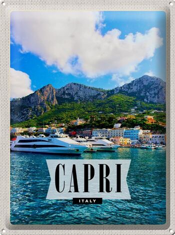 Signe en étain voyage 30x40cm, Capri, italie, île, vacances à la mer 1