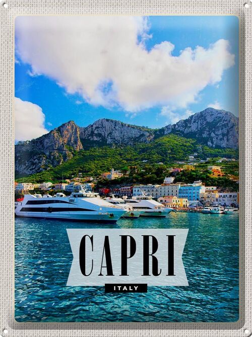 Blechschild Reise 30x40cm Capri Italy Insel Meer Urlaub