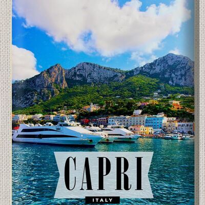 Cartel de chapa de viaje, 30x40cm, Capri, Italia, isla, vacaciones en el mar