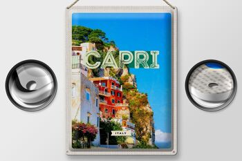 Signe en étain voyage 30x40cm Capri italie ville Bergen vacances 2