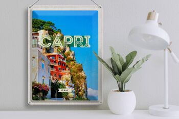 Signe en étain voyage 30x40cm Capri italie ville Bergen vacances 3