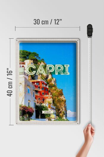 Signe en étain voyage 30x40cm Capri italie ville Bergen vacances 4