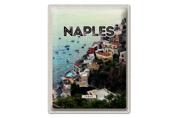 Signe en étain voyage 30x40cm Naples Italie Naples Italie Panorama 1
