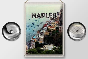 Signe en étain voyage 30x40cm Naples Italie Naples Italie Panorama 2