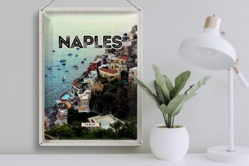 Signe en étain voyage 30x40cm Naples Italie Naples Italie Panorama 3