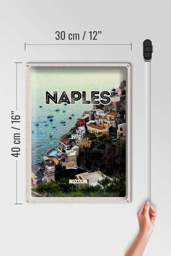 Signe en étain voyage 30x40cm Naples Italie Naples Italie Panorama 4