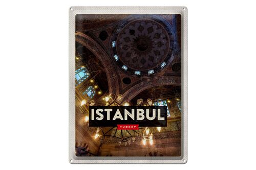 Blechschild Reise 30x40cm Retro Istanbul Turkey Großer Markt