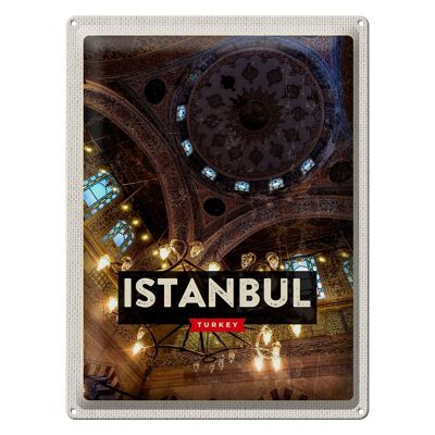 Blechschild Reise 30x40cm Retro Istanbul Turkey Großer Markt