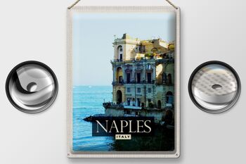 Signe en étain voyage 30x40cm Naples Italie Naples Panorama Mer 2