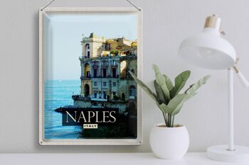 Signe en étain voyage 30x40cm Naples Italie Naples Panorama Mer 3