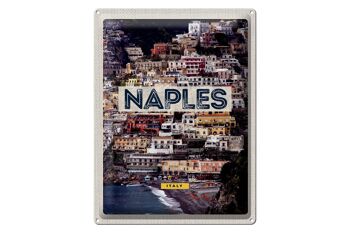 Plaque en étain voyage 30x40cm, Naples, italie, guide de la ville et de la mer 1