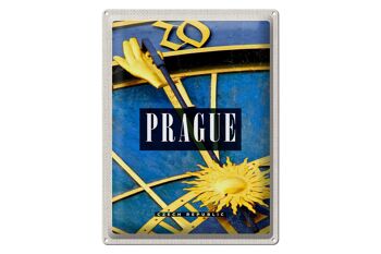 Plaque en tôle voyage 30x40cm Prague Horloge astronomique de Prague 1