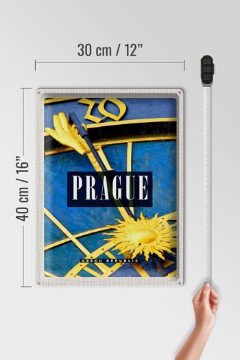 Plaque en tôle voyage 30x40cm Prague Horloge astronomique de Prague 4