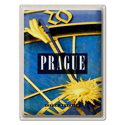 Blechschild Reise 30x40cm Prague Prag astronomische Uhr