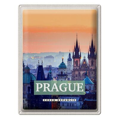 Cartel de chapa Viajes 30x40cm Ciudad Vieja de Praga Praga República Checa