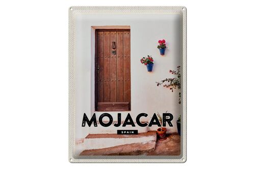 Blechschild Reise 30x40cm Mojacar Spain Spanien Holztür Geschenk