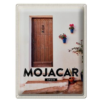 Cartel de chapa de viaje, 30x40cm, Mojácar, España, puerta de madera, regalo
