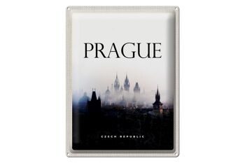 Panneau de voyage en étain, 30x40cm, rétro, château de brouillard de Prague 1