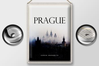 Panneau de voyage en étain, 30x40cm, rétro, château de brouillard de Prague 2