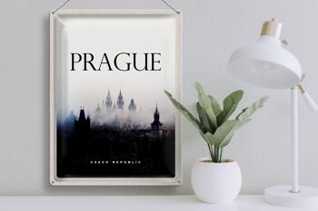 Panneau de voyage en étain, 30x40cm, rétro, château de brouillard de Prague 3