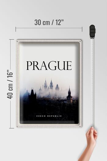 Panneau de voyage en étain, 30x40cm, rétro, château de brouillard de Prague 4