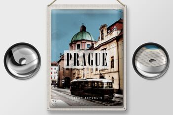 Plaque en étain voyage 30x40cm Prague Prague Tram République tchèque 2