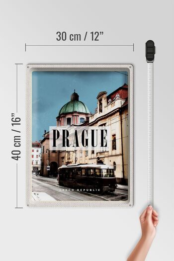 Plaque en étain voyage 30x40cm Prague Prague Tram République tchèque 4