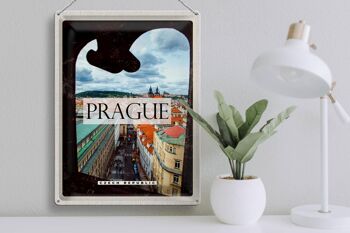Signe en étain voyage 30x40cm, vieille ville de Prague, république tchèque, cadeau 3