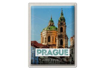 Plaque en tôle Voyage 30x40cm Prague St. Église Saint-Nicolas 1