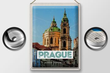 Plaque en tôle Voyage 30x40cm Prague St. Église Saint-Nicolas 2
