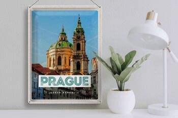 Plaque en tôle Voyage 30x40cm Prague St. Église Saint-Nicolas 3