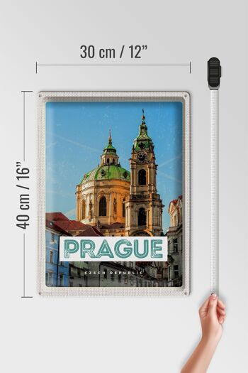 Plaque en tôle Voyage 30x40cm Prague St. Église Saint-Nicolas 4