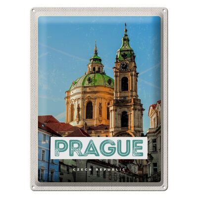 Plaque en tôle Voyage 30x40cm Prague St. Église Saint-Nicolas