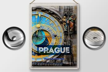 Signe en étain de voyage 30x40cm, horloge de l'hôtel de ville de Prague, cadeau de la république tchèque 2
