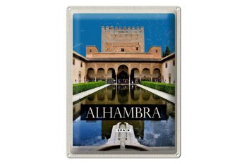 Signe de voyage en étain, 30x40cm, rétro, Alhambra, espagne, cadeau 1