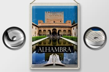 Signe de voyage en étain, 30x40cm, rétro, Alhambra, espagne, cadeau 2