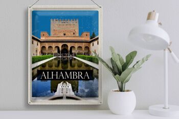 Signe de voyage en étain, 30x40cm, rétro, Alhambra, espagne, cadeau 3