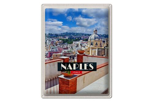 Blechschild Reise 30x40cm Naples Italy Neapel Panorama Himmel