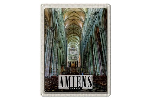 Blechschild Reise 30x40cm Amiens France Kathedrale Geschenk