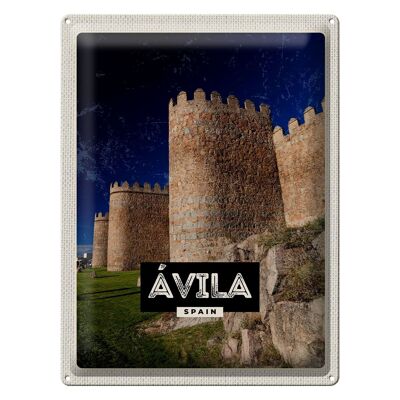 Blechschild Reise 30x40cm Avila Spain Mittelalter Turm Geschenk