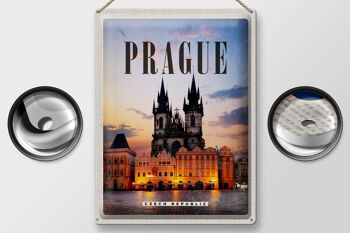 Signe en étain voyage 30x40cm rétro Prague Prague république tchèque 2