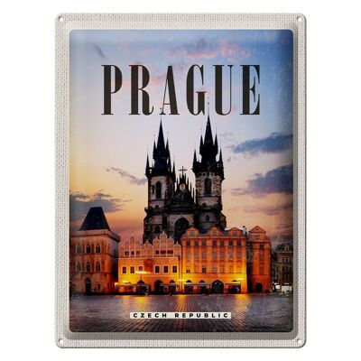 Blechschild Reise 30x40cm Retro Prague Prag Czech Republik