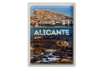Signe en étain voyage 30x40cm Alicante espagne vacances à la mer 1