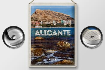 Signe en étain voyage 30x40cm Alicante espagne vacances à la mer 2