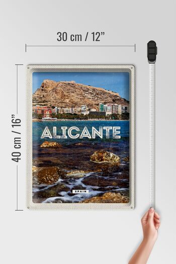 Signe en étain voyage 30x40cm Alicante espagne vacances à la mer 4