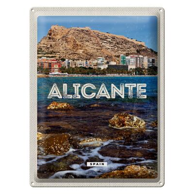 Cartel de chapa de viaje 30x40cm Alicante España España vacaciones en el mar