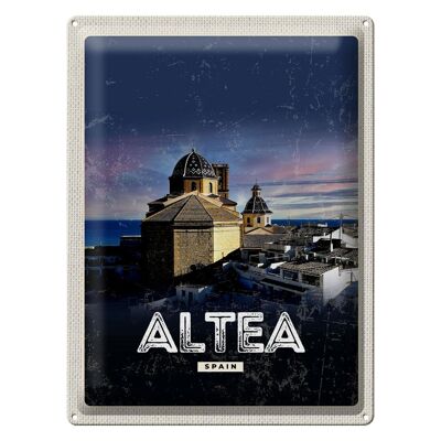 Blechschild Reise 30x40cm Retro Altea abends Spain Spanien