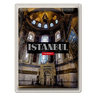 Targa in metallo da viaggio 30x40 cm Istanbul Turchia Moschea Destinazione di viaggio