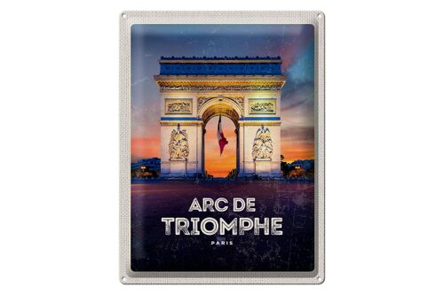 Blechschild Reise 30x40cm Arc de Triomphe Paris Denkmal Geschenk