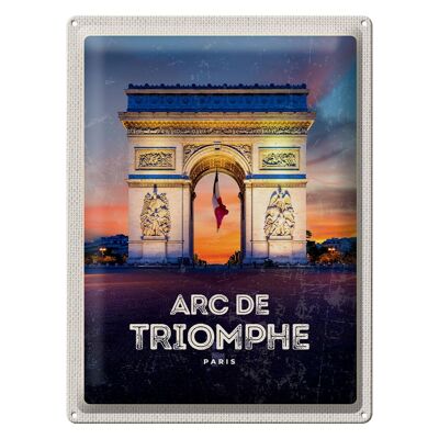 Targa in metallo da viaggio 30x40 cm Arc de Triomphe Paris Monument Gift